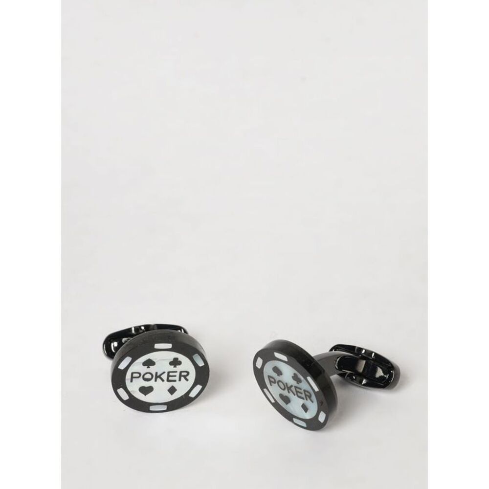 Paul Smith Men Paul Smith Round Enamelled Brass Cufflinks With Engraved Logo